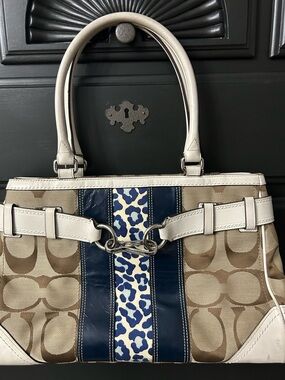 Coach Hamptons top double handles logo purse